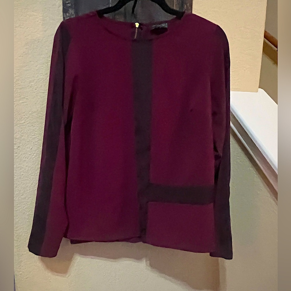 The Limited Blouse Wine color with Satin detail size S